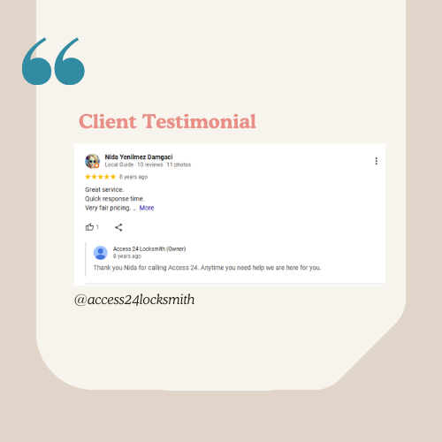 residential locksmith testimonial 4